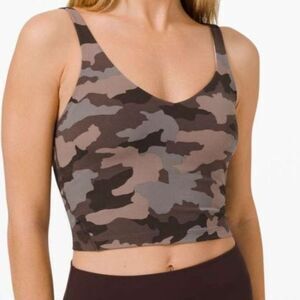 Lululemon Align Tank Cropped 6 Brown Camo Dusty Bronze Shelf Sports Bra A/B Cup